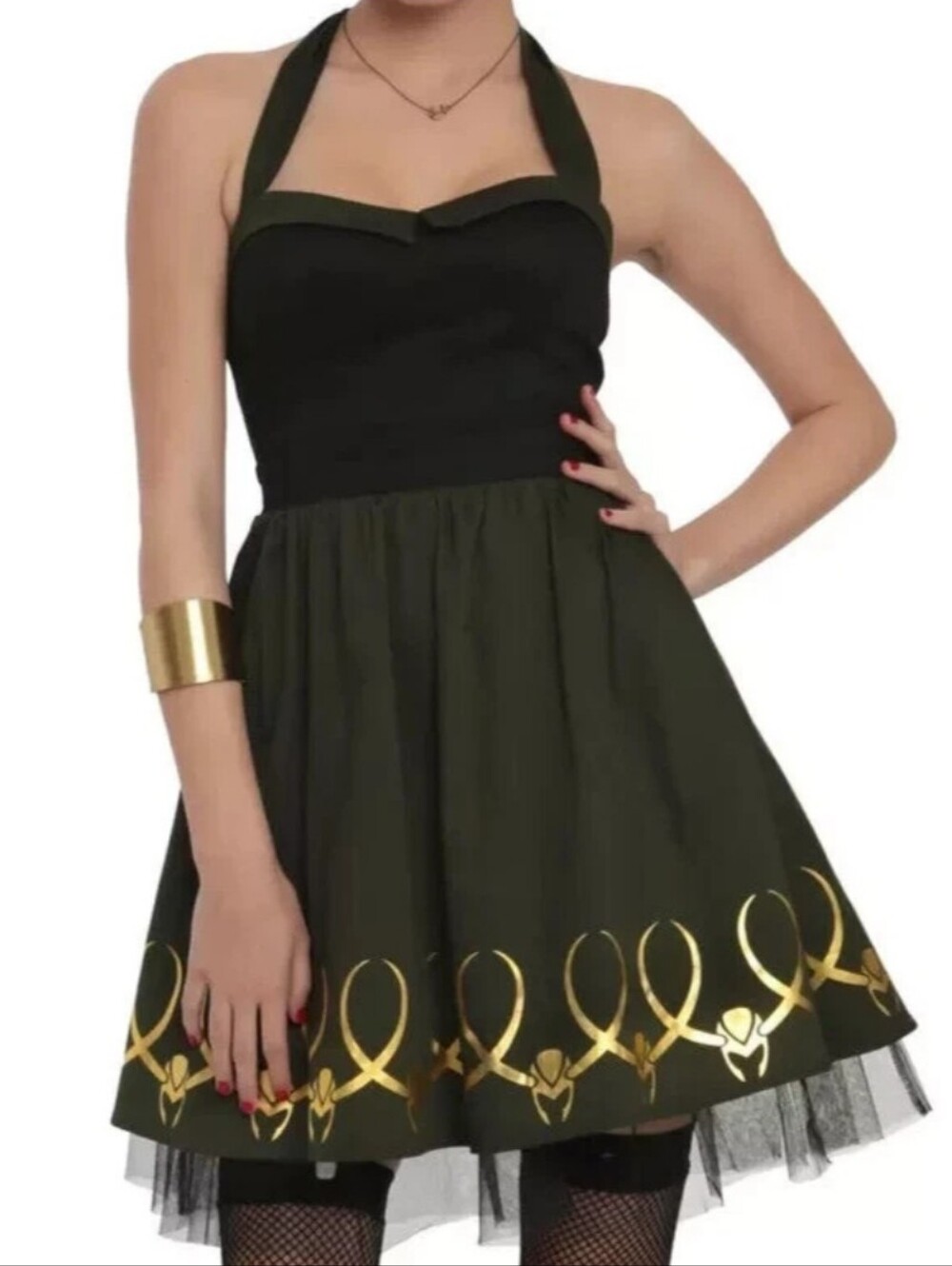 Marvel Her Universe Women's Avengers Loki Halter Dress Size Medium, Wear